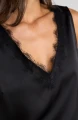 Liverpool Los Angeles V-Neck Woven Tank with Lace Trim