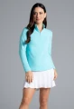 IBKÜL Solid Long Sleeve Zip Mock Neck Top