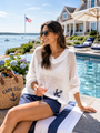 HiHo Mesh Anchor V-Neck Sweater 