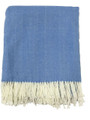 Alashan Cashmere Cotton & Acrylic "The Adirondack Herringbone" Woven Throw in Carolina Blue