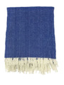 Alashan Cashmere Cotton & Acrylic "The Adirondack Herringbone" Woven Throw in  Regatta Blue