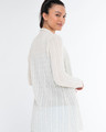 Back View of Alashan Cashmere 100% Cashmere Breezy Cable Mini Duster in White 