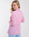 Back View of Alashan Cashmere 100% Cashmere Mini Duster in Glam Pink 