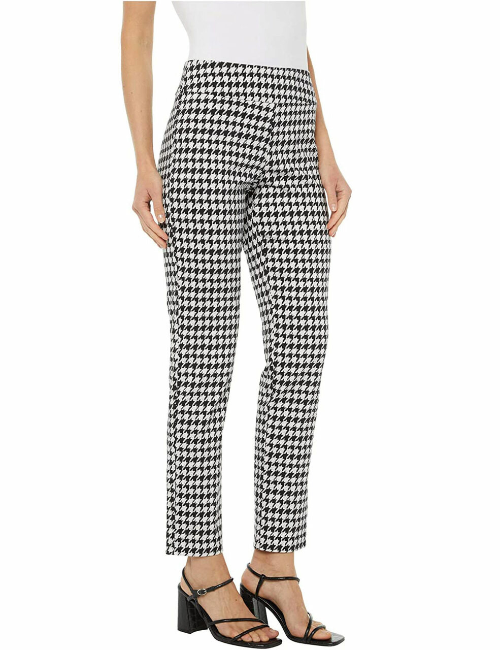 Pull-On Ankle Pants - Mini Houndstooth 
