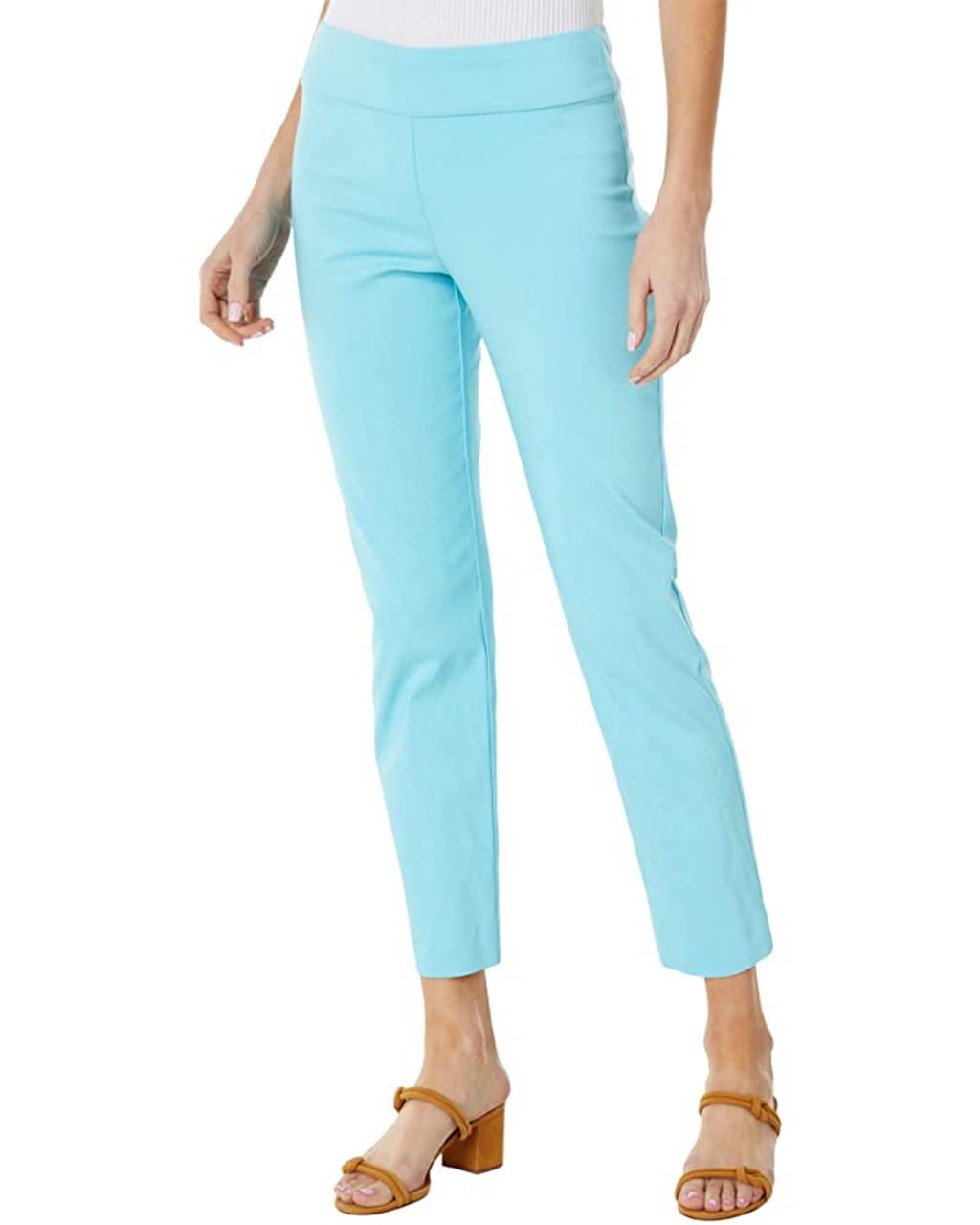 Krazy Larry Pull-On Ankle Pants in Aqua