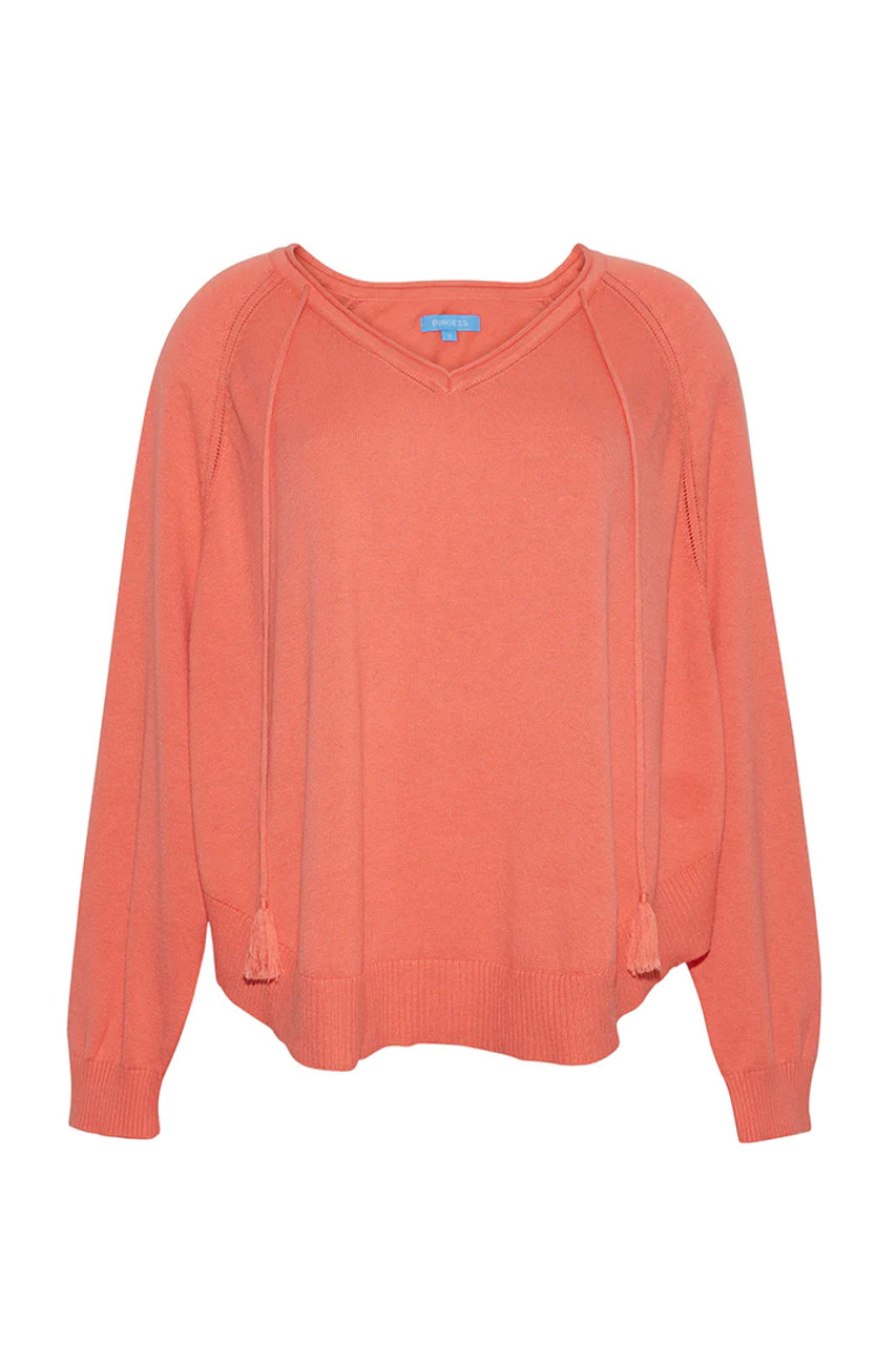 Burgess Sweaters The Tess Poncho in Papaya | Island Pursuit