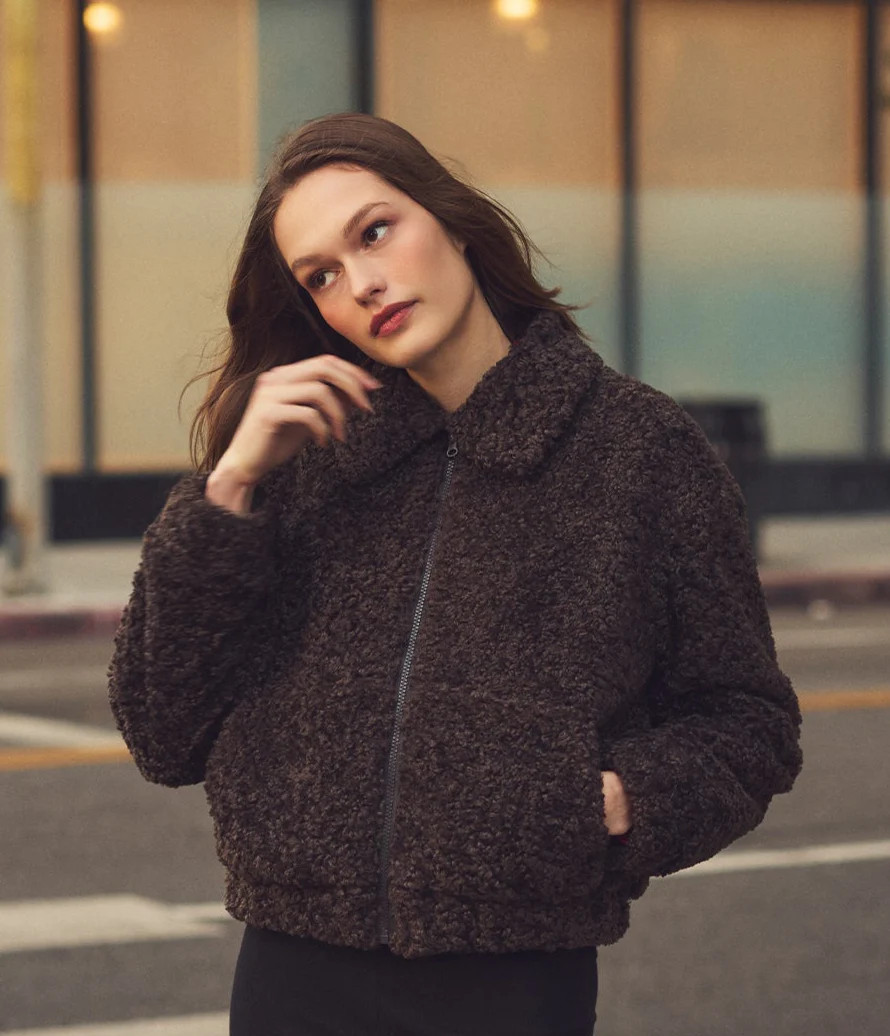 【新品未使用】チエコプラス36gray shaggy blouson ブルゾン SHAGGIE ブルゾン アウター 「ViVi掲載」ファーブルゾンジャケット