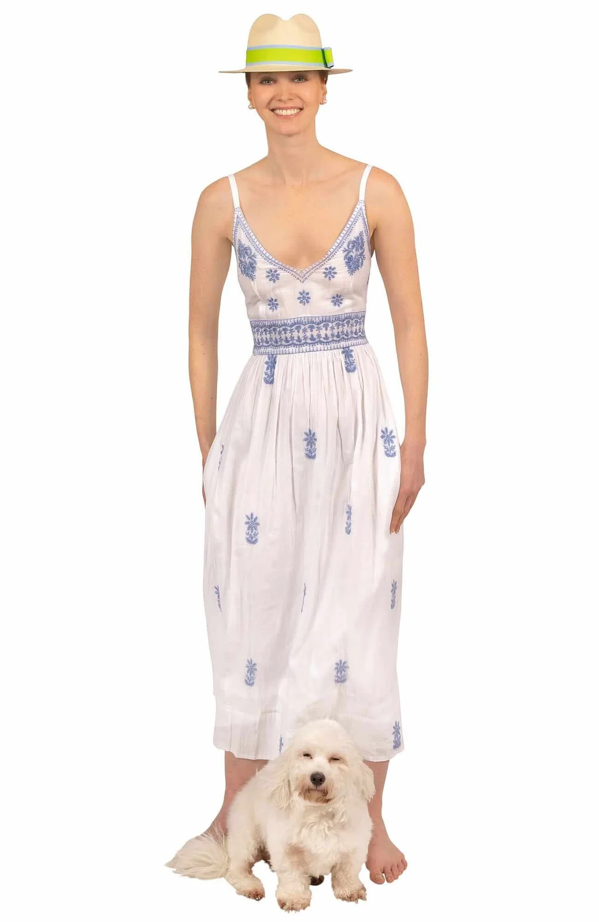 gretchen scott midi dresses Hand Embroidered MIDI/MAXI DRESS- Fiesta Time