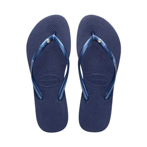 Havaianas Slim Crystal Flip Flops in Navy 