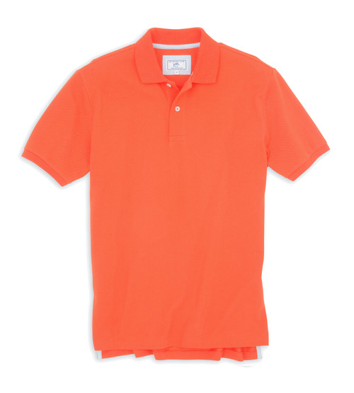 Southern Tide Skipjack Gameday Colors Polo Shirt in Endzone Orange 