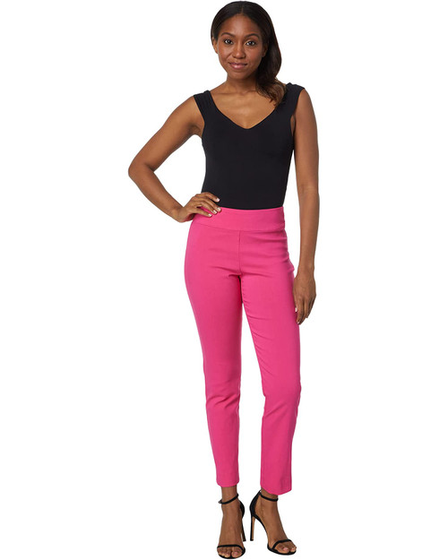 Back view of Krazy Larry  Pull-On Ankle Pants in Pink
