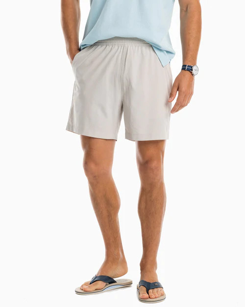 Southern Tide  Rip Channel 6 Inch Performance Short in Marble Grey