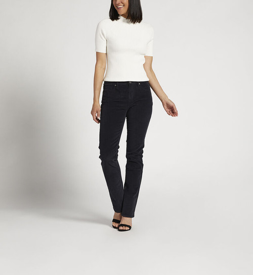Jag Jeans Ruby Mid Rise Straight Leg Pants in Black. 
