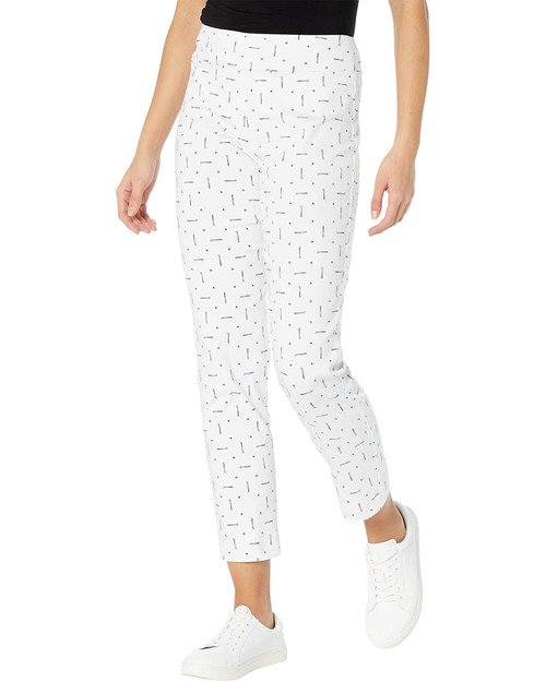 Krazy Larry Pull-on Ankle Pants in the white golf print. 