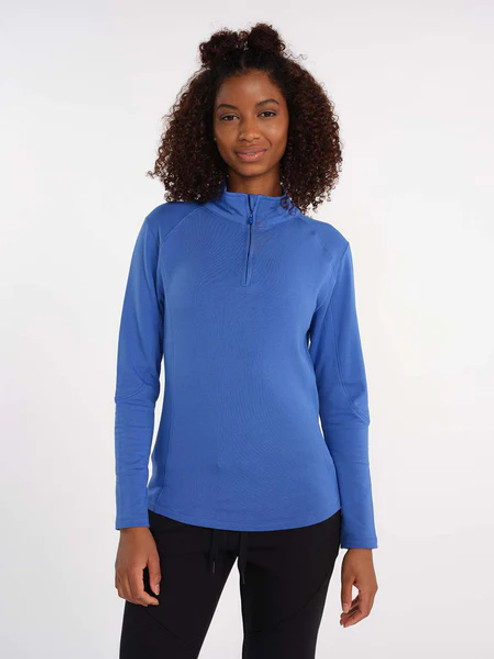 Tasc Performance Eco Friendly Apex Brushed Quarter Zip in Imperial Blue 