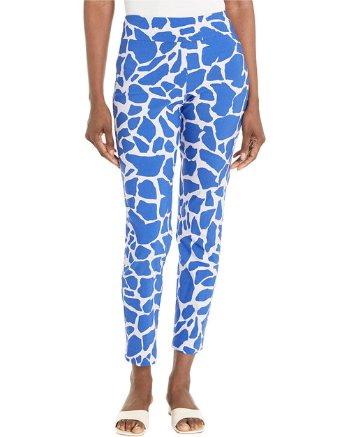 Krazy Larry Pull-On Ankle Pants in Blue Rock Print