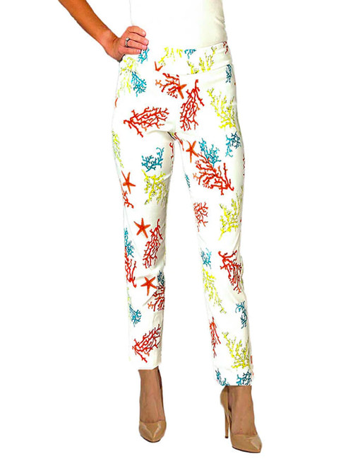 Krazy Larry Pull-on Pants in Coral Reef Print