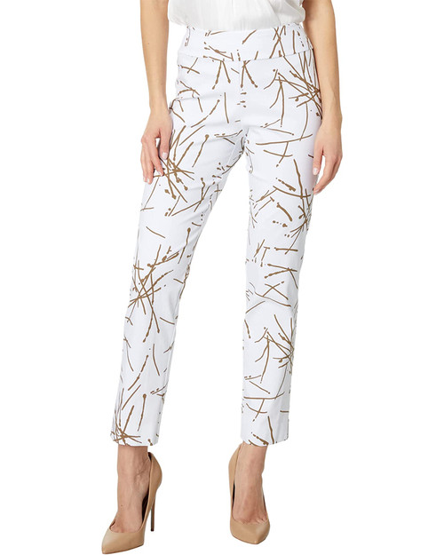 Krazy Larry Pull-On Ankle Pants in Taupe Firecracker