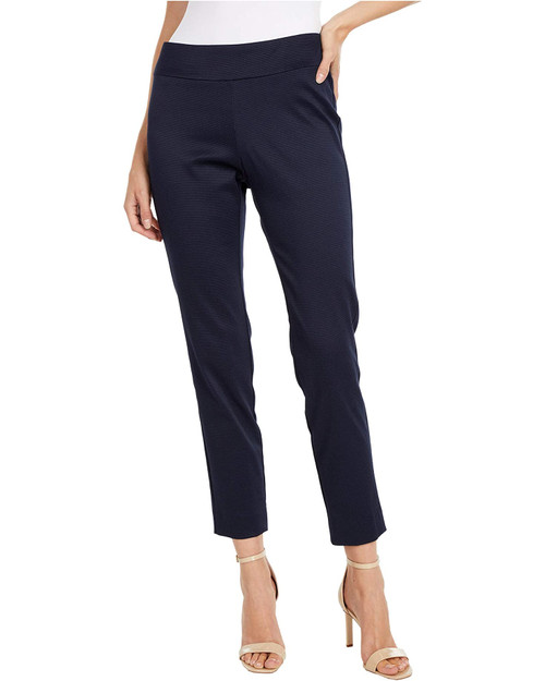 Krazy Larry Pull-On Pique Ankle Pants in Navy