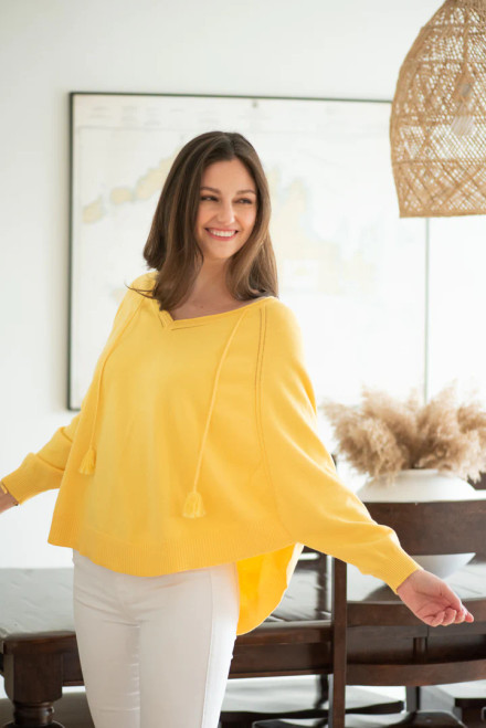 Burgess Sweaters The Tess Poncho in Sunbeam Yellow | Island Pursuit | Free shipping over $100