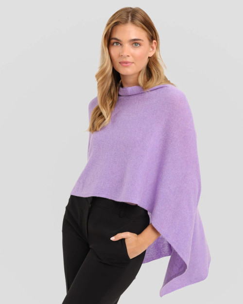 Alashan cashmere  Cashmere Draped Dress Topper in Lilac