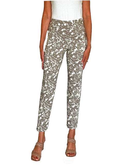 Krazy Larry Pull-On Ankle Pants Military Splatter