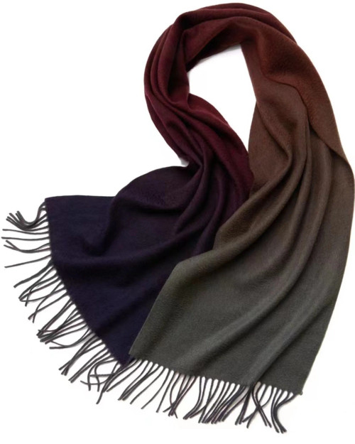 Alashan Cashmere 100% Fine Mongolian Cashmere Tricolor Woven Scarf