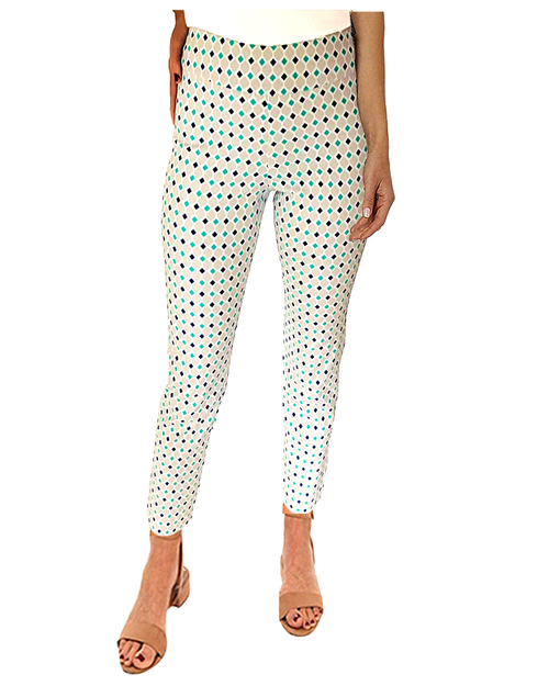 Krazy Larry Pull-On Ankle Pants in Sea Diamonds