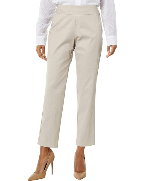 Krazy Larry Pull-On Pique Ankle Pants in Stone