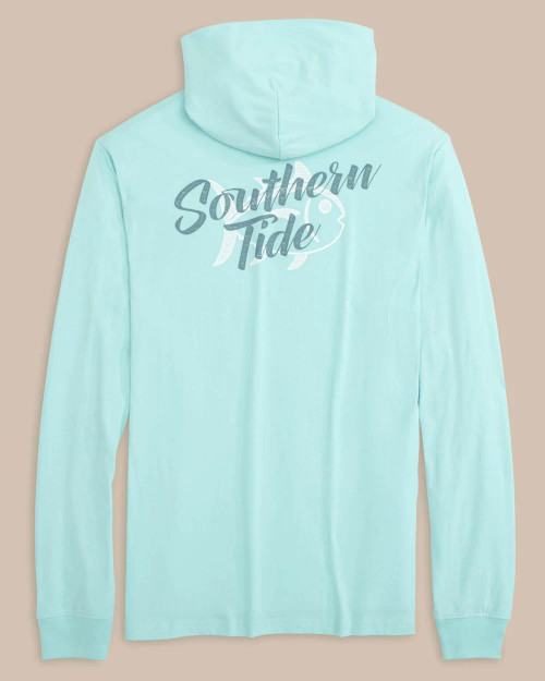 Southern TideLetterpress Skipjack Long Sleeve Hoodie T-Shirt in Wake Blue