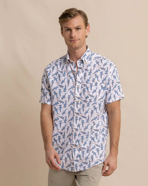 Southern Tide Nailed It Linen Rayon Short Sleeve Sport Shirt | Island Pursuit | Free shipping over $100