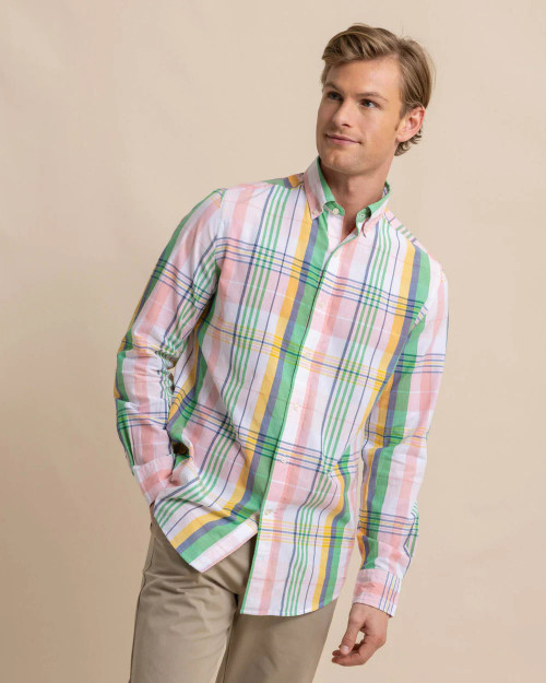 Southern Tide Springers Point Madras Plaid Long Sleeve Sport Shirt | Island Pursuit | Free shipping over $100