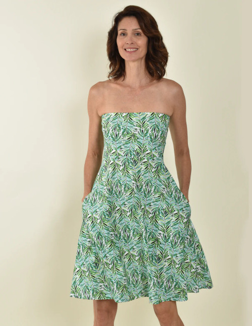 Southwind Apparel Jungle Laguna UPF 50+ Strapless Dress