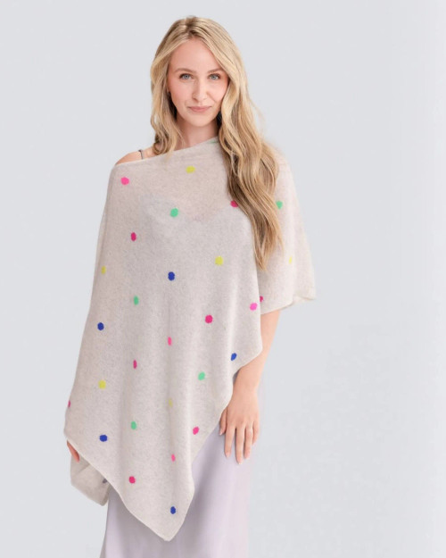 Alashan cashmere 100% Cashmere Mallory Polka Dot Topper