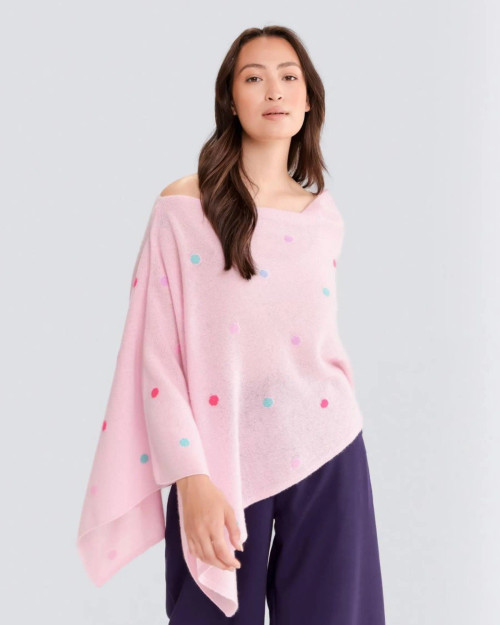 Alashan cashmere 100% Cashmere Mallory Polka Dot Topper