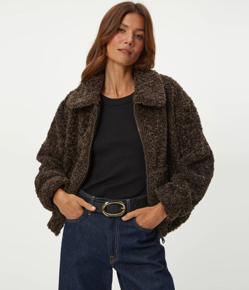 Michael Stars Women's Ziggy Shaggy Shearling Jacket