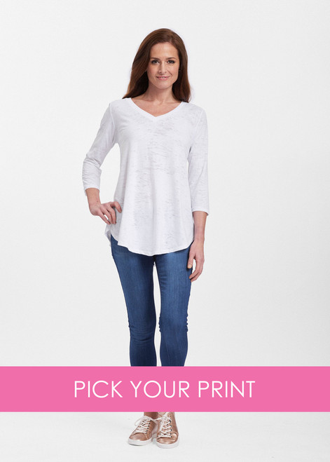 Design your own Whimsy Rose V-neck Flowy tunic with over 150 prints to choose | Island Pursuit | Free shipping over $100