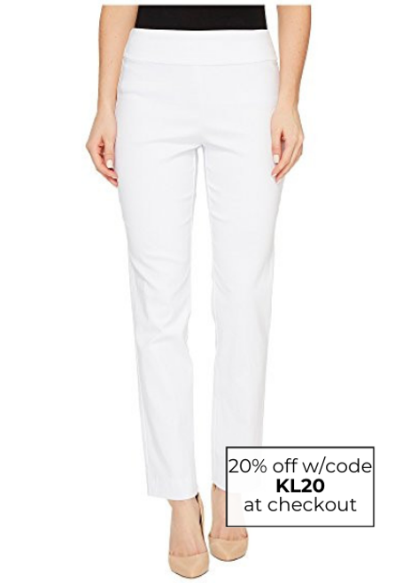 Krazy Larry Pull on Pant in Solid white 
