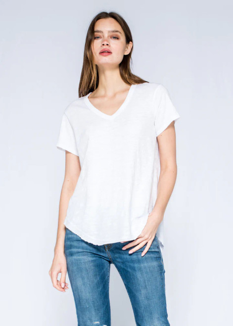 Wilt  Short Sleeve Shrunken Shirttail Top in white | Island Pursuit | Free shipping over $100