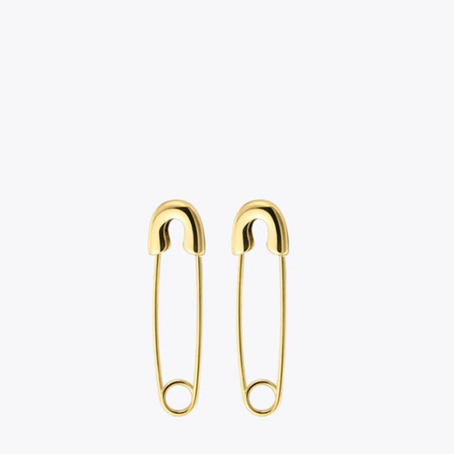 Patra Jordan Safety Pin Earrings - Gold are hypoallergenic and non-tarnishing 