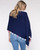 Back View of Alashan Cashmere Cotton Cashmere Festive Tassel Trim Topper in Midnight 