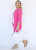 Side View of Burgess Kyra Lightweight Cable Cardigan in Shock Pink 