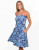Southwind Apparel Laguna Strapless Dress in Navy Palm Print 