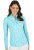 IBKUL Abstract Skin Print Long Sleeve Mock Neck Top in Turquoise