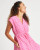 Close up of Jude Connally Tess Pink Geo Link Sleeveless Midi Dress 