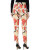 Back View of the Krazy larry Pull-On Ankle Pants in a Red Tropical pattern  on an Ivory background 