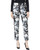 Krazy Larry Pull-On Ankle Pants in a white and Black Tropical Print 