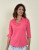 Southwind Apparel UPF 50 3/4 Sleeve Ruffle Top in Flamingo