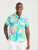 Chubbies Surfside Short Sleeve Sport shirt in pastel Purple featuring an abstract pattern in Yellow, Teal, Purple and Blue 