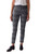 Krazy larry Pull-On Ankle Pants in Black Bars Featuring an abstract Black pattern on a Light grey Background